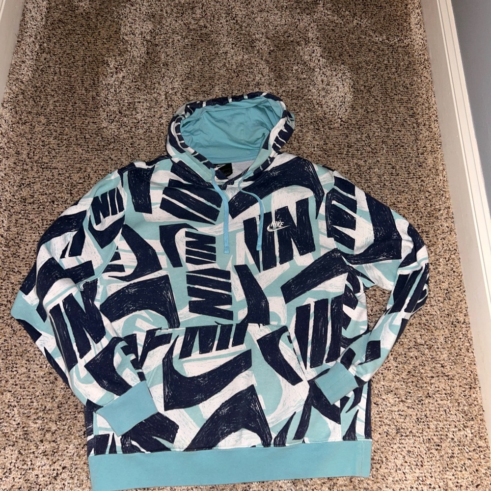 Nike Men's Blue Graphic Hoodie